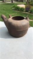 Antique cast iron tea kettle