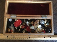 Wheeler & Wilson Wood Button Box & Buttons
