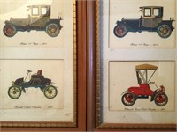 (2) Vintage Car Framed Prints