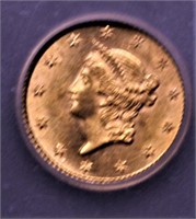 1853 ICG MS63 TYPE 1 GOLD DOLLAR