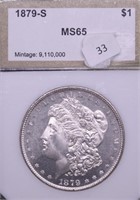 1879 S PCI MS65 MORGAN DOLLAR  P Q