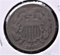 1864 TWO CENT PIECE  VG