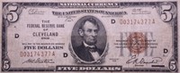 1929 5 $ NATIONAL CURRENCY NOTE  VF