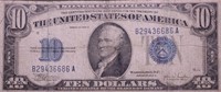1934 10 DOLLAR SILVER CERTIFICATE  VF
