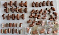 LOT OF 59 COPPER 1/2" COUPLERS