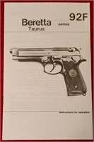 BERETTA  TAURUS MODEL 92F PISTOL MANUAL