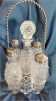 FIVE PIECE CRUET SET