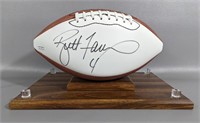 Autographed Brett Favre Football with Case