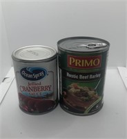 2 assorted cans (jellied cranberry sauce, rustic