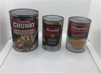 3 assorted cans (creamy chicken noodle, cream of