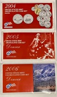 2004, 2005, 2006 U.S. Uncirculated Coin Sets