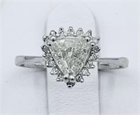 1.12 ct Trillion Cut 14k White Gold Ring