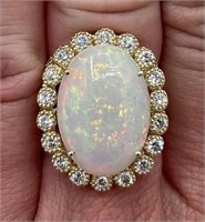 $19,437 9.88ct Opal 1.78cts Diamond 14k Gold Ring