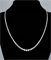 $25,500 9.30cts Diamond 18k White Gold Necklace