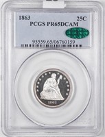25C 1863 PCGS PR65 DCAM CAC