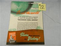 New Idea 1943 Farm Machinery Colored Brochure