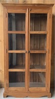 Antique Two Door Glass Front Bookcase