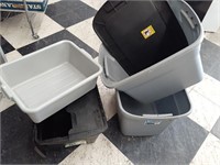 Storage totes and bus bucket