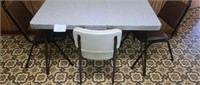 1960's 4 x 2-1/2' Formica Top Table, 3 Chairs