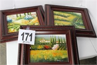 3 Framed Paintings/Tuscany (13 1/2" x 15 1/2")