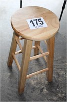 Wooden Stool (12" Diam. Seat - 24" Tall) (U234)