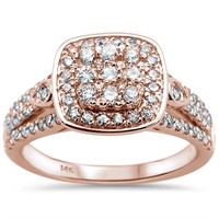 14k Rose Gold 1.01 Ctw Square Shape Diamond Bridal