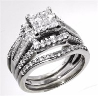 14kt Gold 1.74 Carat Princess Diamond Bridal Set