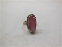Avon Sterling Silver Ring Size 5.5m Pink Stone