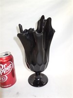 Fenton Black Amethyst Glass Vase