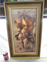 Hanging Grapes Framed Picture 17.5x29.5"