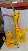 Inflatable Giraffe & Monkey