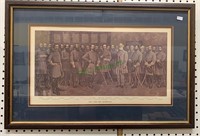 Framed Civil War print of Lee and his generals.