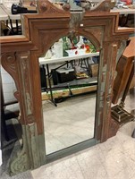 Large antique carved wood frame mirror - dresser