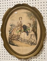 Oval framed French fashion plate - Limon Ella