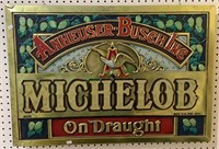 Embossed foil Anheuser Busch Beer advertising