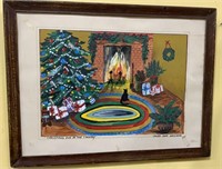 Original oil paint on paper, titled "Christmas
