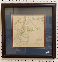 Framed copy of a sketch of the Second Battle of