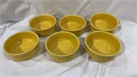 6 Fiesta yellow pottery bowls - salad or cereal