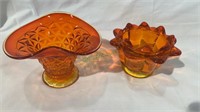 2 small pieces of Viking Amberina orange glass and