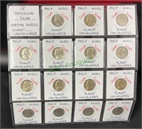 Coins - 15 Jefferson silver war time nickels,