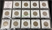 Coins - 14 different liberty head nickels,