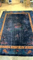 Large room size Chinese carpet rug - dark blue