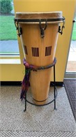 Large stand up bongo drum, with the metal stand,