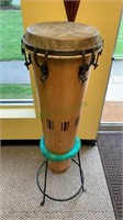 Large standup bongo drum, with the iron stand,