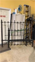 Antique iron single bad, full-size headboard,