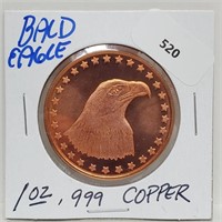 1oz .999 Copper Bald Eagle