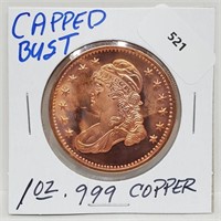1oz .999 Copper Capped Bust