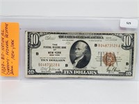 1929 Natl Currency $10 New York Fed Res Bank