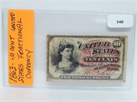 1863 US 10 Cent Fractional Currency