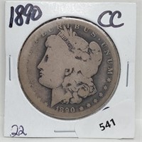 1890-CC 90% Silver Morgan $1 Dollar